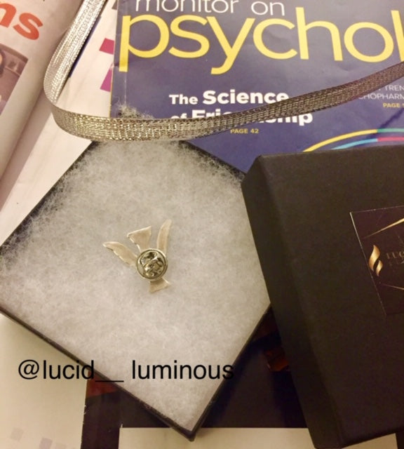 Silver Psychology Psi Symbol Pin. Art Clay Silver Jewelry Handmade, Fine Silver, .999 Pure Silver.